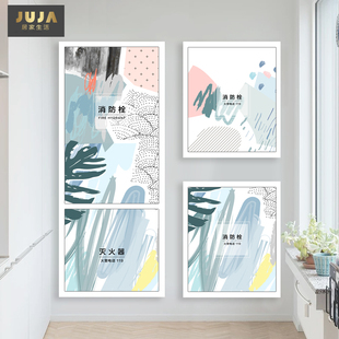 消防栓贴纸大理石油画个风性创意光滑全包自粘平整灭火器装饰遮挡