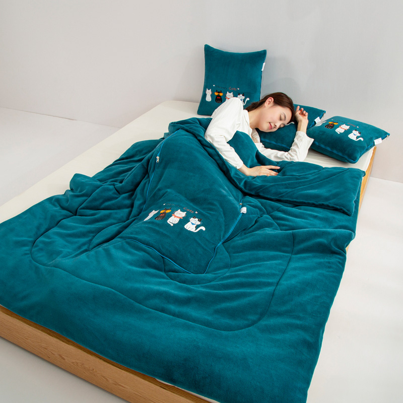 抱枕被子两用办公室加厚午睡神器空调毯汽车靠垫枕头二合一轻奢女