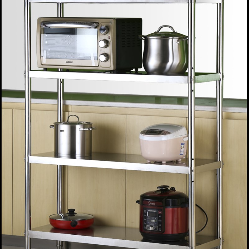 定做加厚不锈钢商用家用四层货架厨房置物锅架阳台整理仓储杂物架