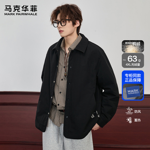 马克华菲飞行员夹克男款潮牌美式复古90白鸭绒保暖宽松翻领羽绒服