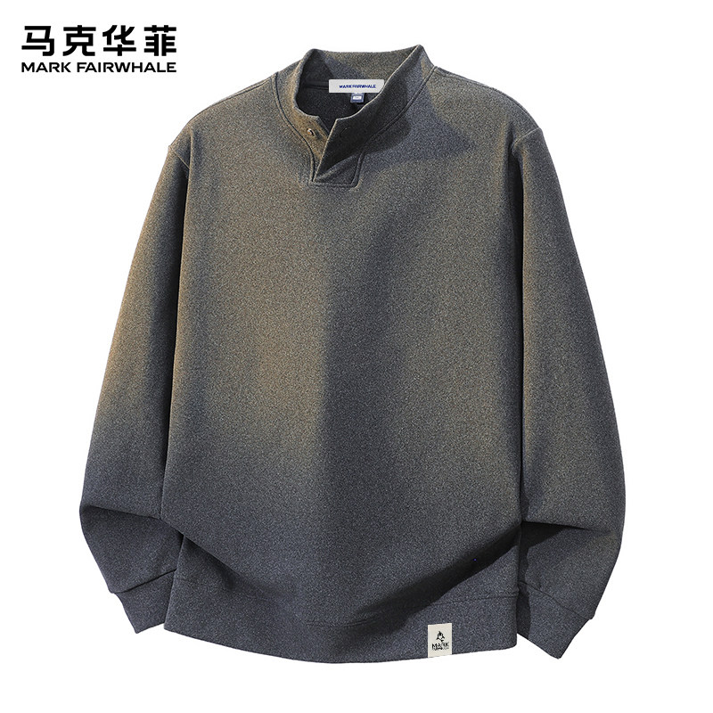 马克华菲长袖T桖男2026新款潮牌重磅德绒立领纯色保暖套头打底衫,男装,T恤,淘宝优惠券,粉丝福利购,淘宝优惠卷