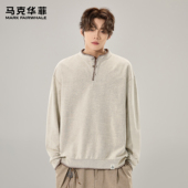 马克华菲卫衣男2026新款 潮牌美式 复古高街肌理感情侣宽松套头上衣