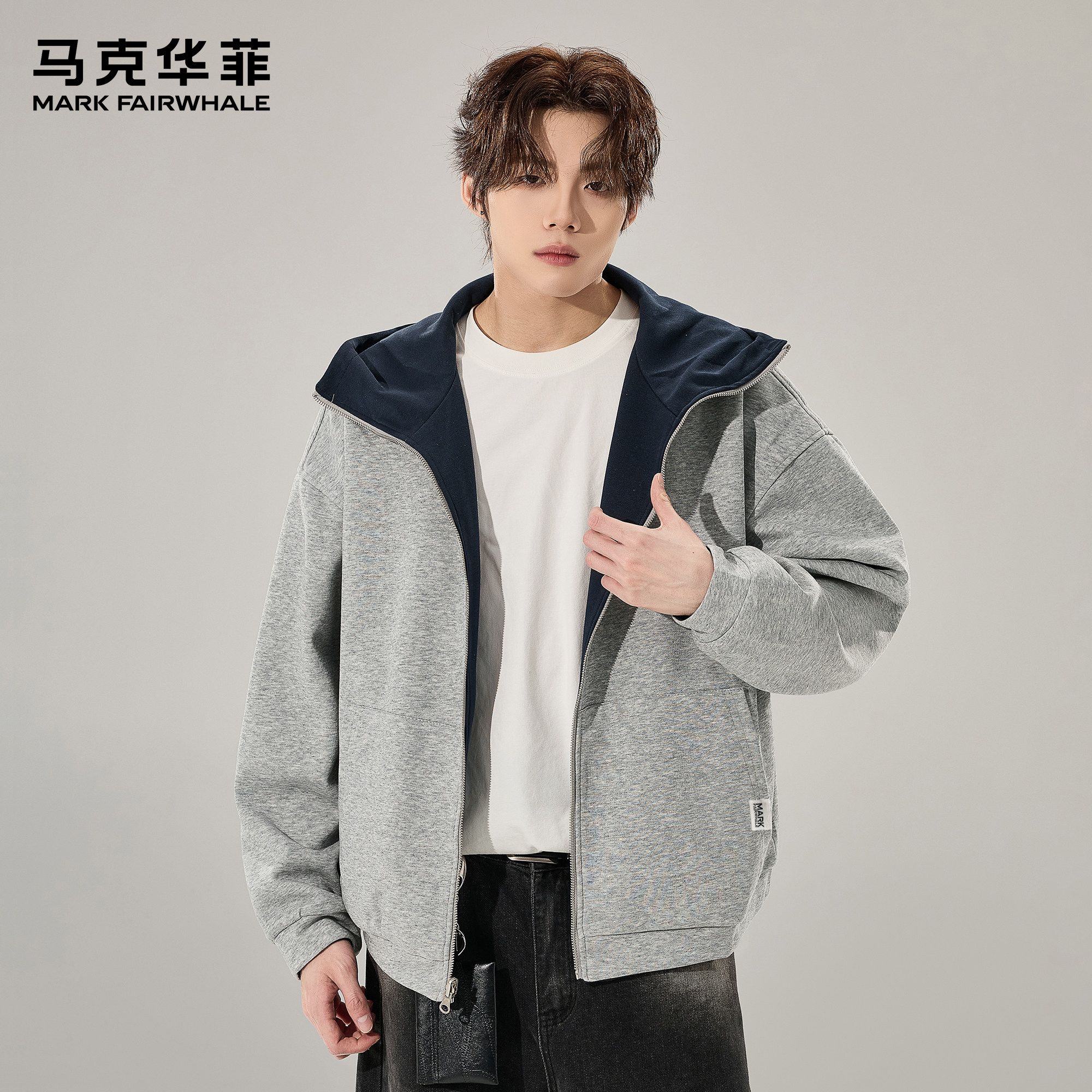 马克华菲外套男士春季新款潮牌美式高街设计感双面穿拉链连帽卫衣,男装,夹克,淘宝优惠券,粉丝福利购,淘宝优惠卷