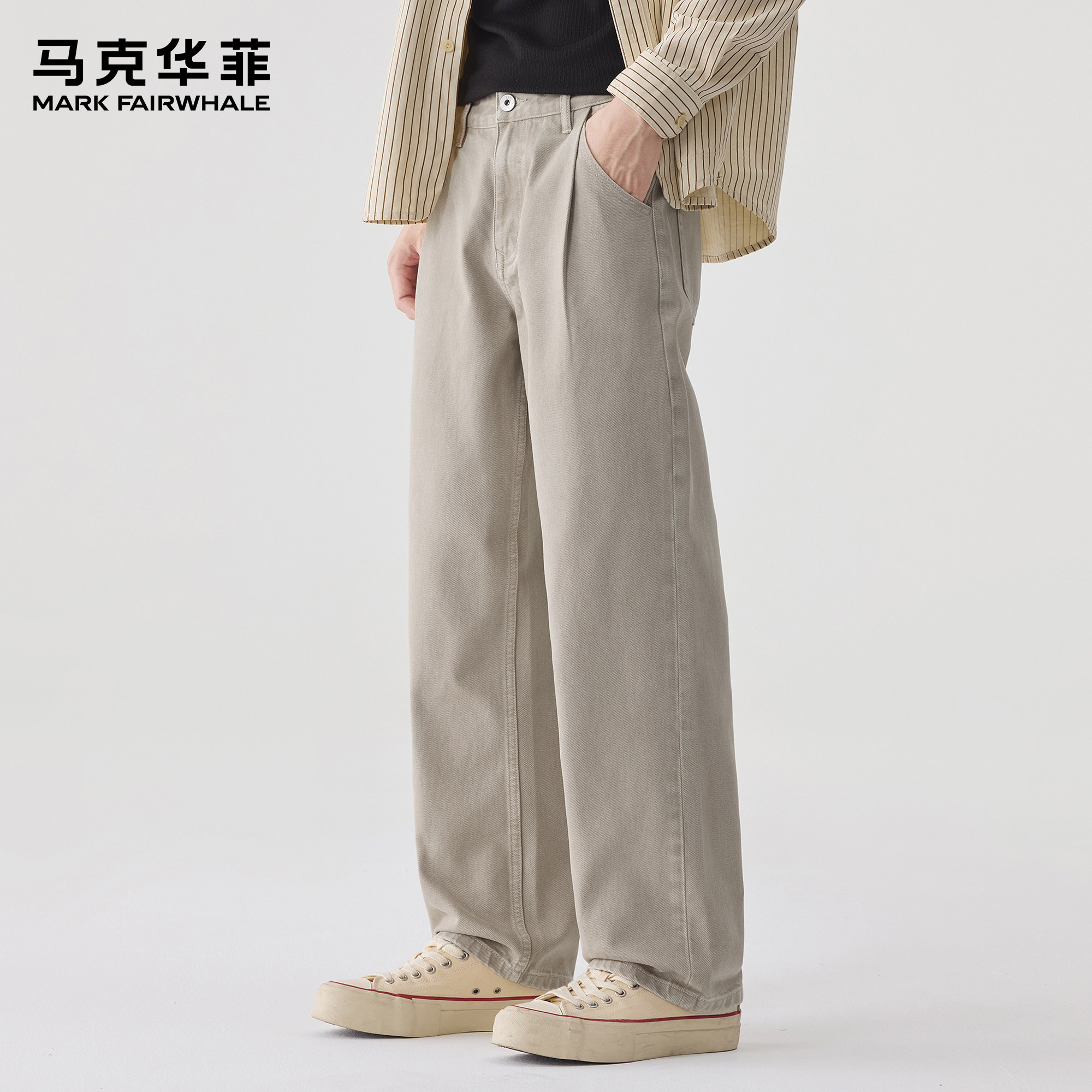 马克华菲牛仔裤男士新款潮牌美式复古褶皱痞帅纯棉通勤宽松休闲裤,男装,牛仔裤,淘宝优惠券,粉丝福利购,淘宝优惠卷