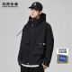 马克华菲春秋新款 潮牌日系复古户外运动宽松连帽登山服 冲锋衣男士