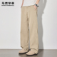 裤 男生新款 春夏季 马克华菲工装 潮牌日系复古垂坠感拼接宽松伞兵裤