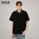 t恤男款 潮牌美式 假两件拼色复古透气宽松半袖 马克华菲短袖 polo衫