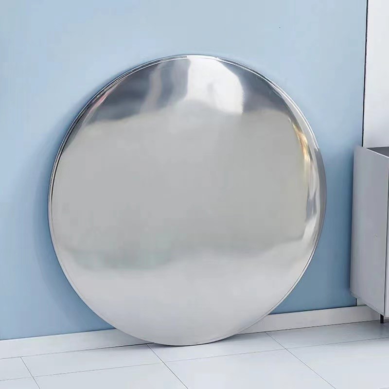 简约不锈钢圆桌面大排档饭店折叠圆桌酒店家用流水席吃饭桌子加厚