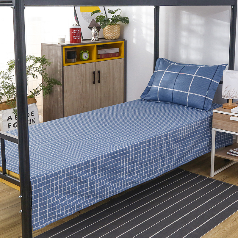 全棉大学生三件套纯棉宿舍0.9m米床上下铺6件套寝室单人床单被套