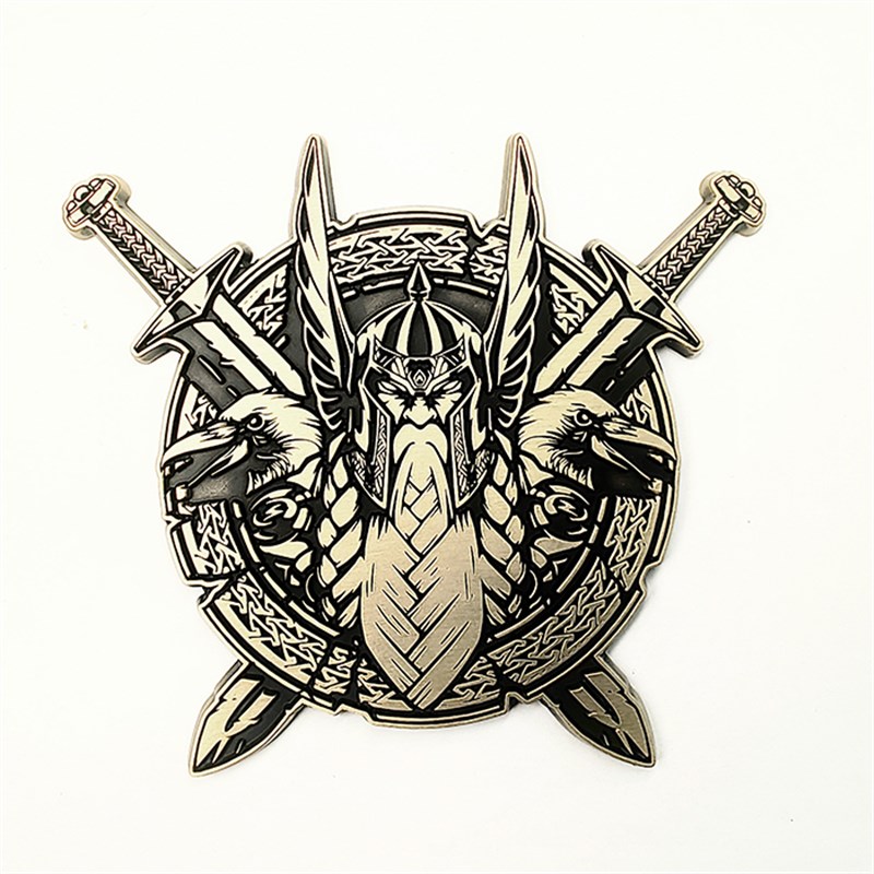 北欧维京金属车贴立体车尾油箱标车贴改装装饰贴个性盾牌金属车标