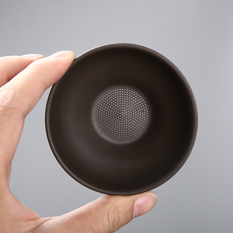 宜兴家用紫砂公道杯圆形茶漏茶滤过滤器紫泥功夫茶具分茶器套装杯