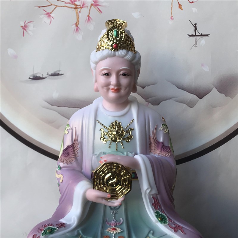 新款仿白瓷无生老母像体真身凤冠无极老母梨山骊山老母佛像摆件