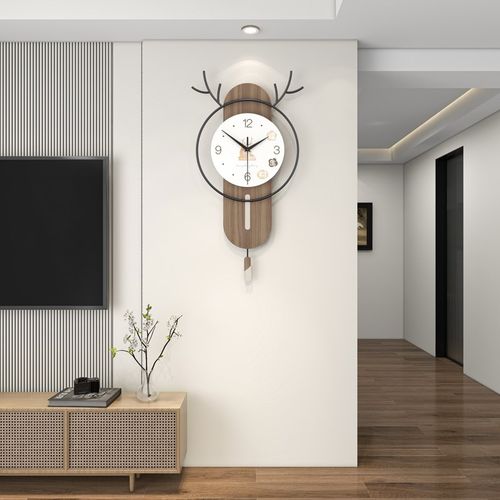 2024新款现代复古时钟简约风钟表挂钟客厅挂墙高级感奶油艺术挂表