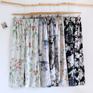 大码 薄款 宽松睡裤 家居裤 可外穿 人造棉女长裤 棉绸空调裤 夏季