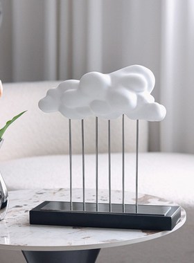 简约现代样板间玄关创意云朵雕塑摆件售楼处客厅电视柜软装饰品