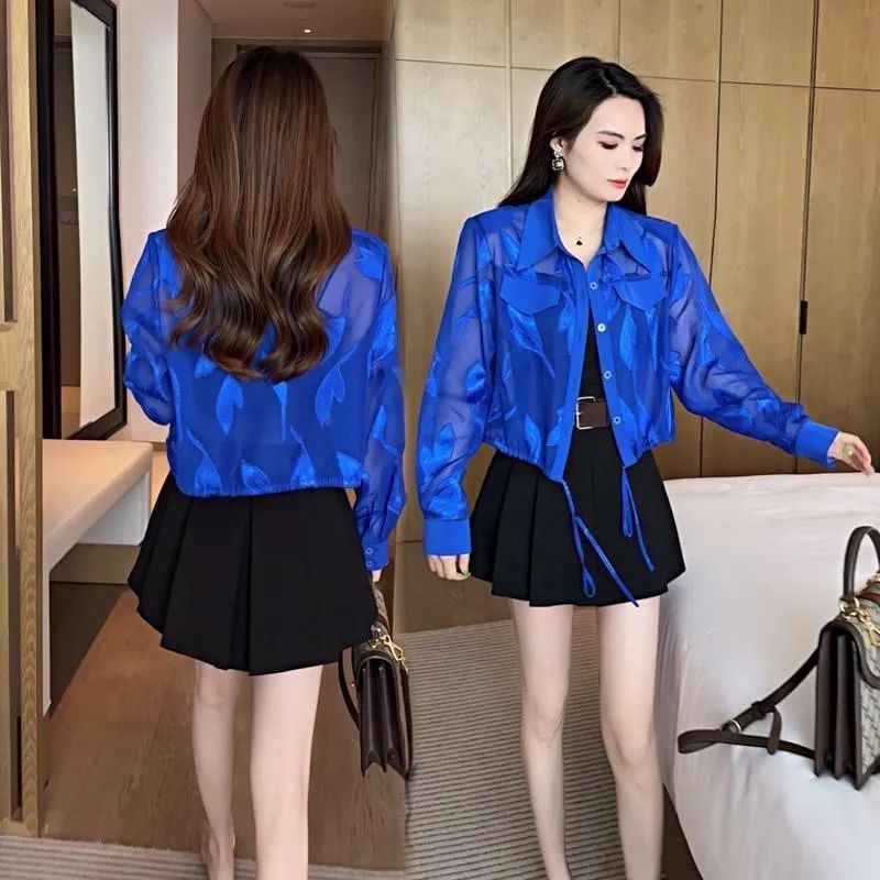 雪纺衬衫防晒衣外搭2025年春夏新款减龄夏季洋气短款时尚短外套,女装/女士精品,时尚防晒服,淘宝优惠券,粉丝福利购,淘宝优惠卷