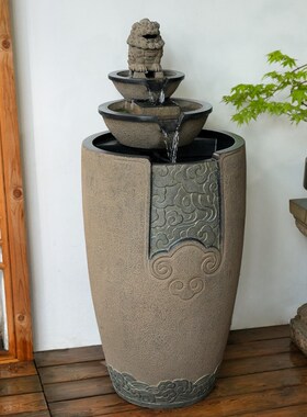 庭院室内水系景观流水摆件循环水水景缸造景生财阳台休闲区布置