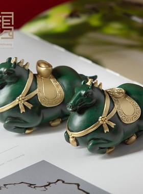 黄铜会马上赚钱处理件生肖马年茶宠物饰品家庭客厅办公室桌面装饰