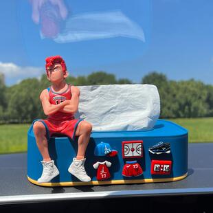 汽车创意可爱卡通车载纸巾盒高级感车内装饰用品网红车上纸抽盒