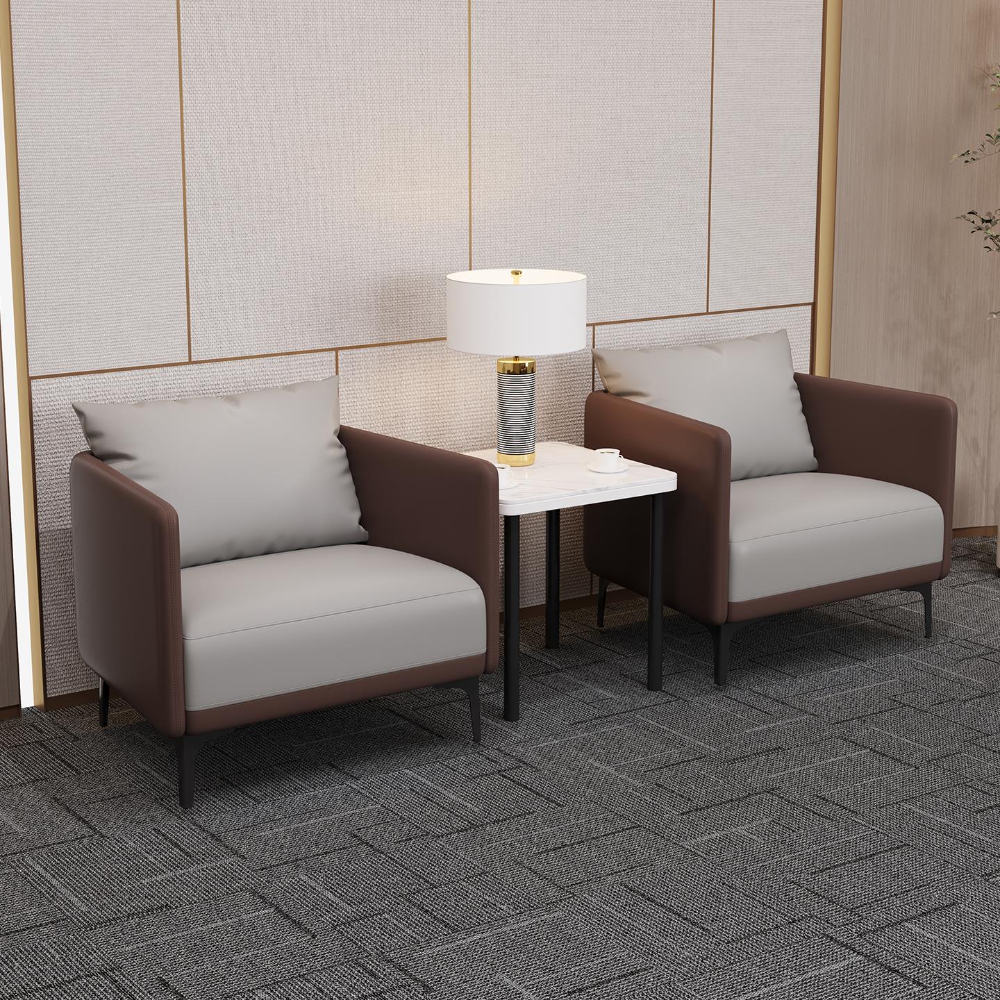接待沙发茶几组合公司商务会客区洽谈现代简约休息区办公单人沙发