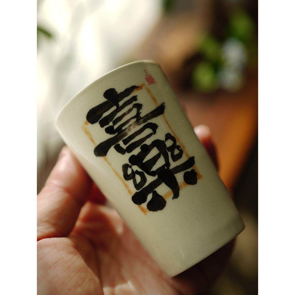 景德镇手工中式覆古手绘陶瓷主人茶杯水杯绿茶杯可乐杯文人风家用