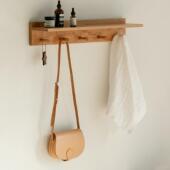 玄关客厅卧室门后挂衣架墙上 MUMO木墨 置物壁挂板 纯实木