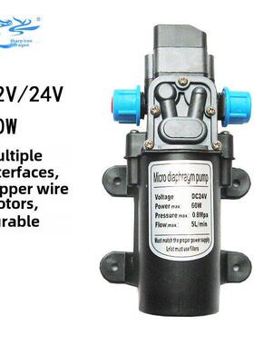 电动隔膜泵12V24V60W洗车植保机喷雾器喷雾直流自吸家用增压水泵