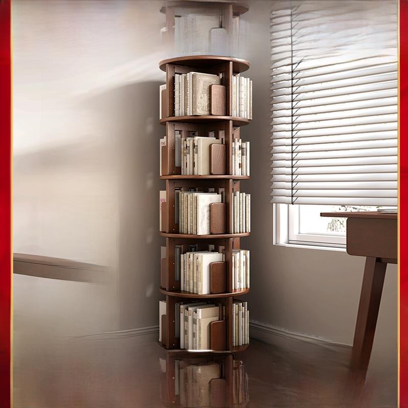 Mamorino德国实木旋转书架360度书柜家庭阅读存储架儿童存储架