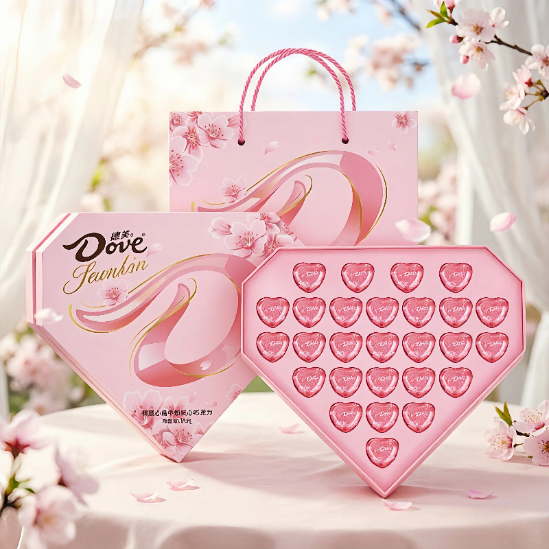 德芙钻石心语爱心巧克力礼盒装情人节送女友生日礼物春节过年礼物