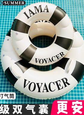 德国Enna安全双气囊成人儿童游泳圈女泳圈充气腋下圈带把手救生圈