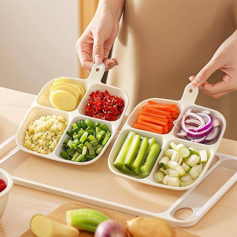 分格配盘子厨房葱姜蒜收纳盘家用火锅蘸料调料盘餐盘备菜小碟盘托,厨房/烹饪用具,配菜/备菜盘,淘宝优惠券,粉丝福利购,淘宝优惠卷