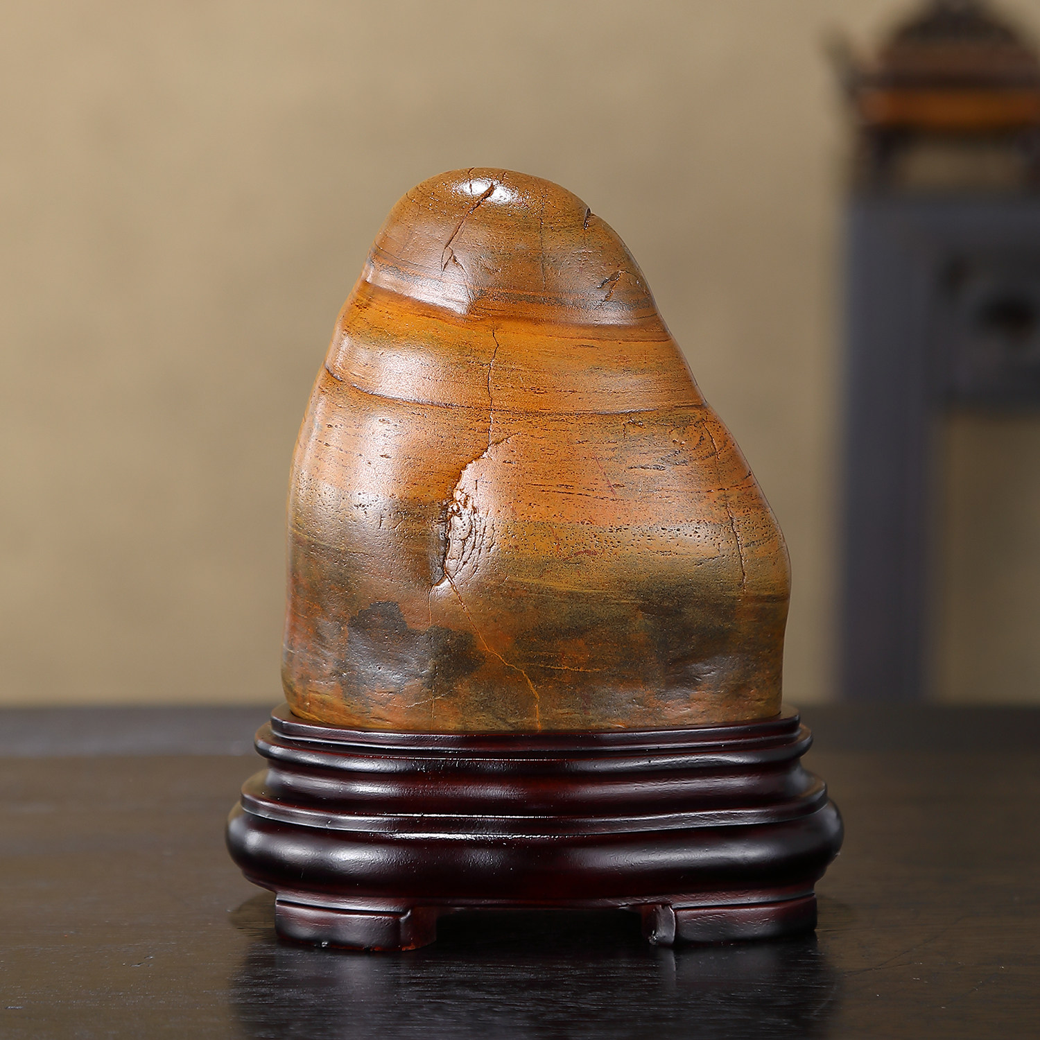 顶爷天然原石奇石 【佛光初现大化石】招财收藏摆件 镇宅靠山石