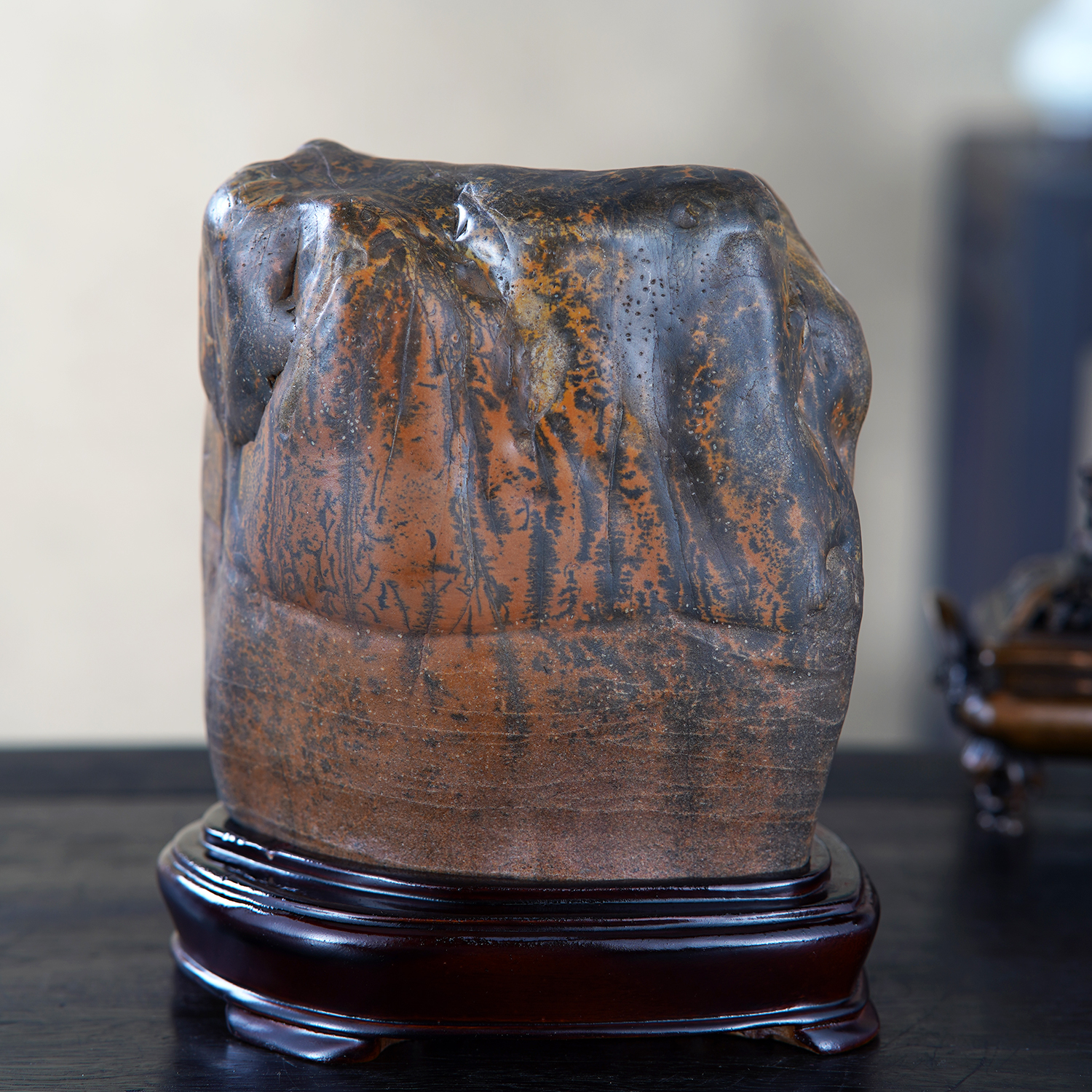 顶爷天然原石奇石【厚德印章】广西彩陶石收藏观赏镇宅靠山摆件