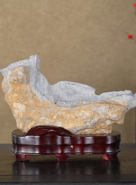 顶爷奇石原石靠山收藏灵璧石摆件