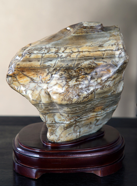 顶爷奇石原石靠山石装饰收藏摆件