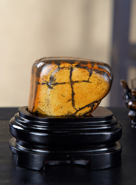 顶爷奇石原石靠山收藏彩陶石摆件