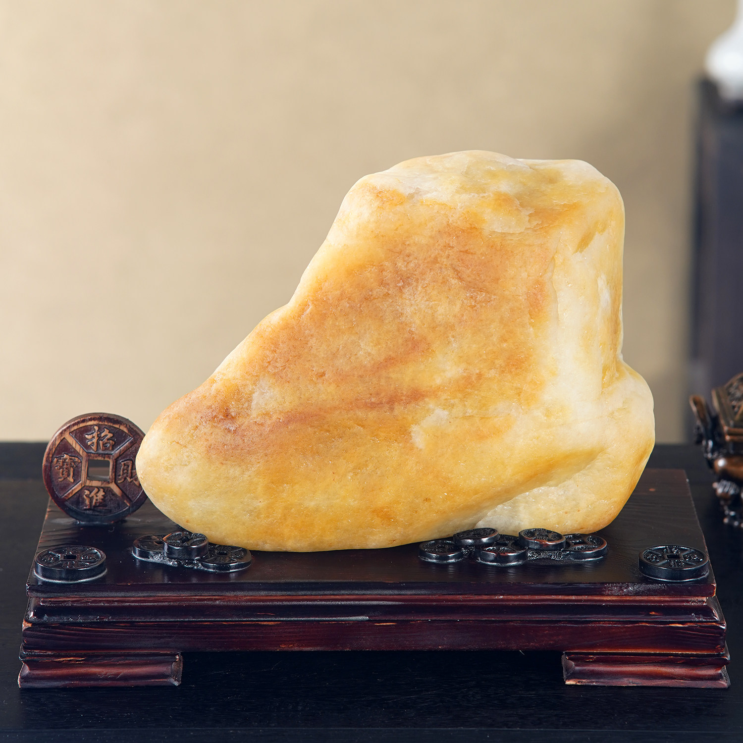 顶爷天然原石奇石【金履鸿程】黄蜡石收藏装饰摆件镇宅把玩靠山石