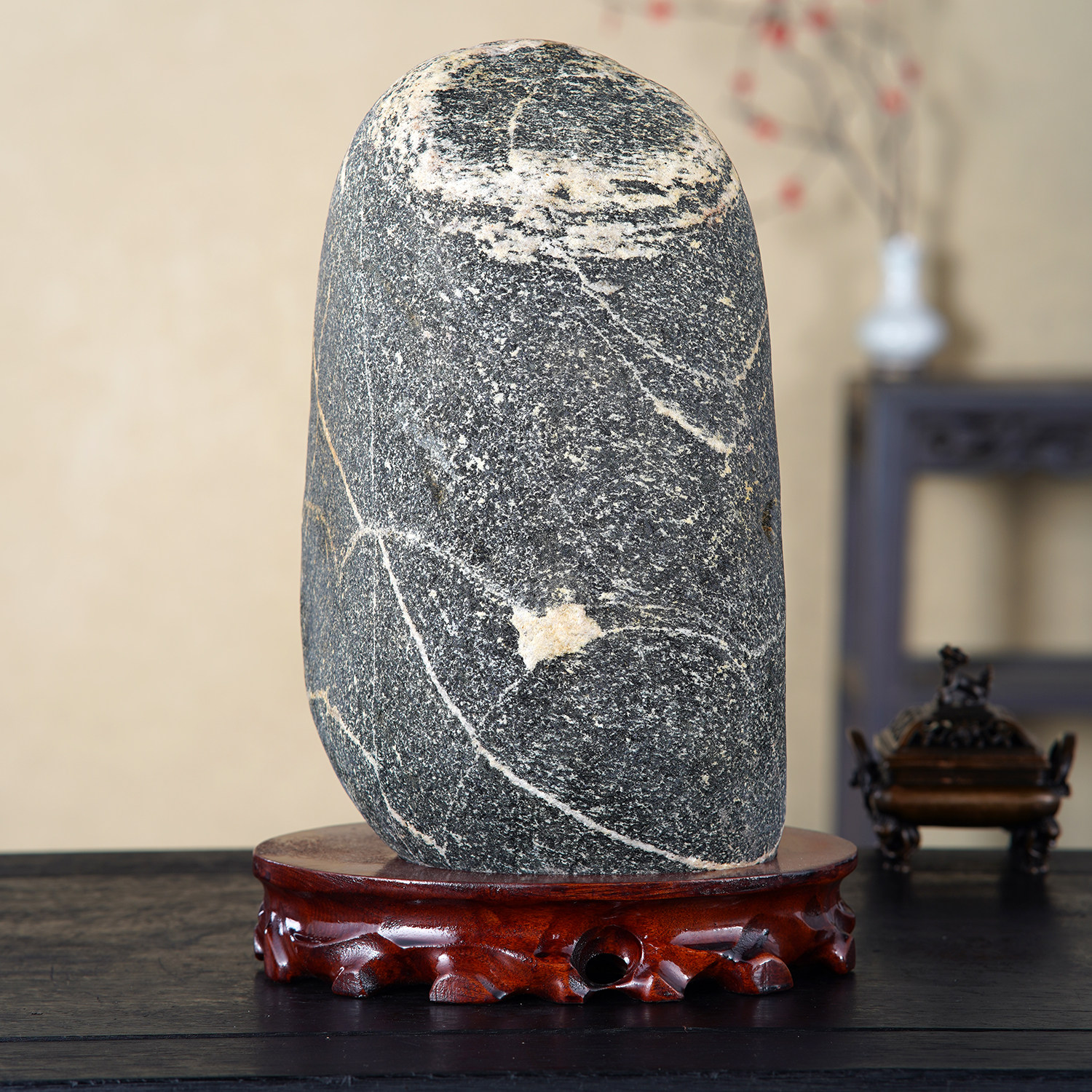 顶爷奇石原石靠山石把玩收藏摆件