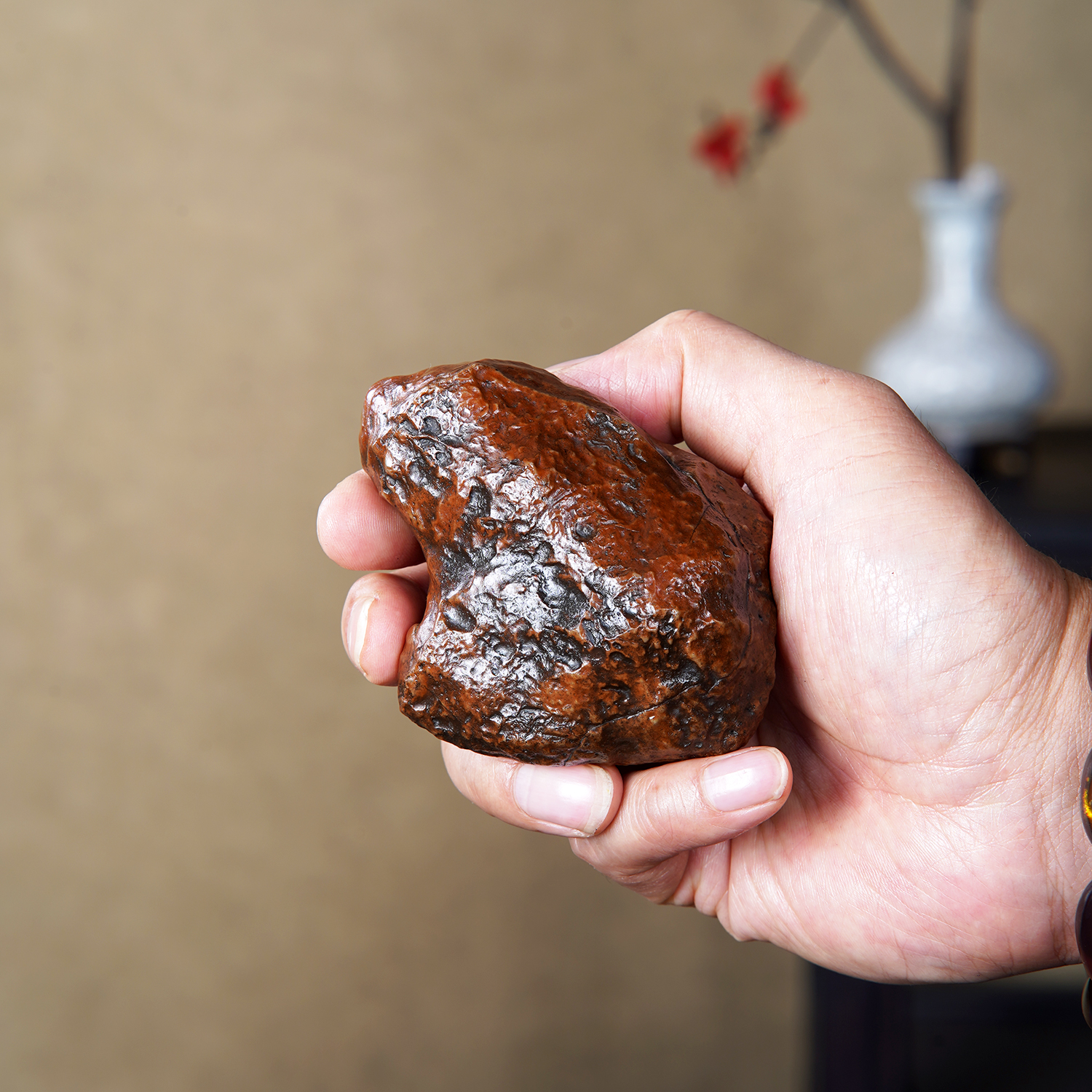 顶爷天然原石奇石【招财金蟾】戈壁石沙漠漆收藏镇宅靠山把玩摆件