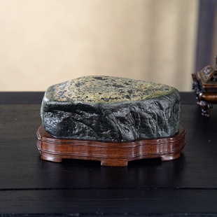 顶爷天然原石奇石【山海灵气】正宗崂山绿石靠山收藏国学镇宅摆件