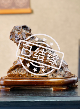 顶爷天然原石奇石【麒麟献瑞戈壁石】沙漠漆收藏观赏镇宅靠山摆件