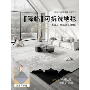 轻奢高级感沙发茶几加厚地垫子 地毯客厅可机洗双层可拆洗2024新款