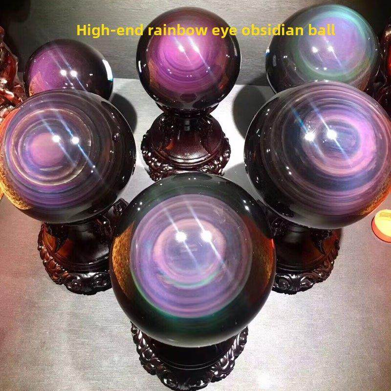 天然彩虹眼黑曜石高端黑曜石球摆件正品家居办公桌玄关酒柜摆设,家居饰品,桌面摆件,淘宝优惠券,粉丝福利购,淘宝优惠卷