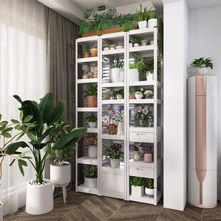 峰阳白色碳钢七层家用阳台置物架落地加高省空间杂物花架置物架t1