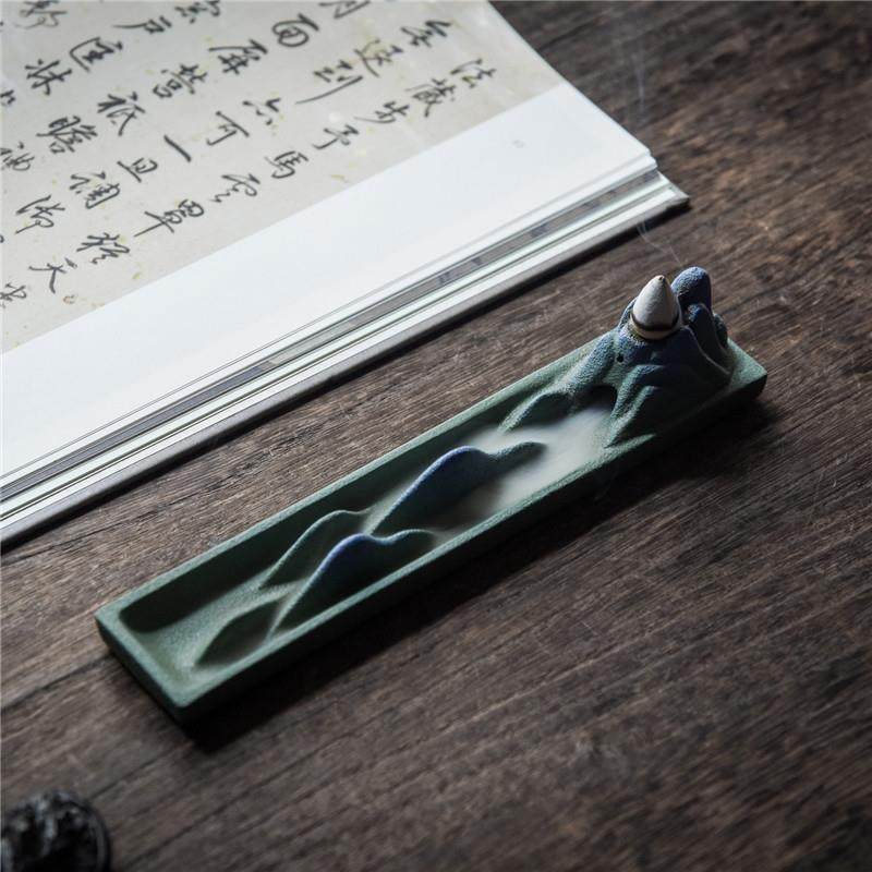 至观 千里江山香插倒流香香托茶台摆件陶瓷炉文创礼品（不送香）,家居饰品,香托/香盘/香座/香插,淘宝优惠券,粉丝福利购,淘宝优惠卷