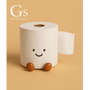 可爱趣味设计卷筒卫生纸抽取式卫生纸适用卫生纸纸巾盒陶瓷高颜值