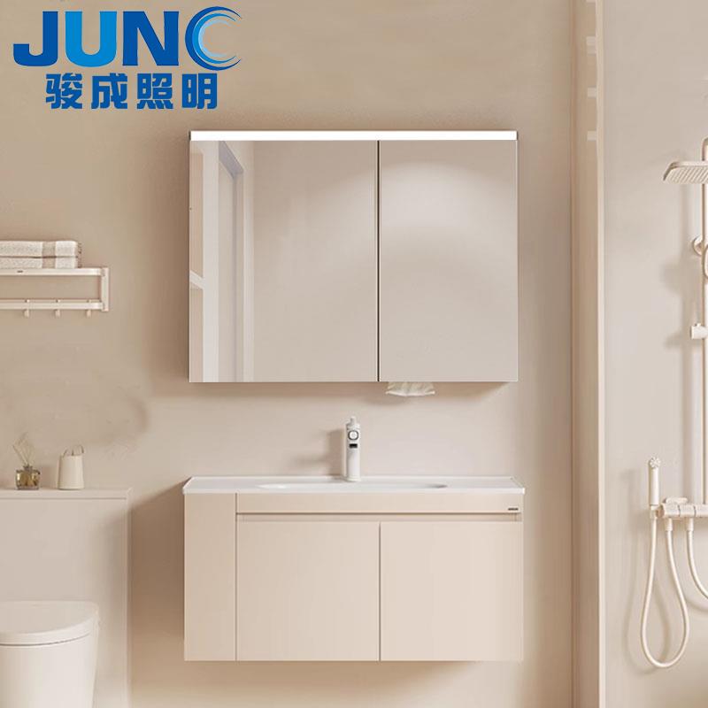 JUNC镜前灯卫生间led简约梳妆台化妆灯浴室厕所北欧免打孔镜柜灯