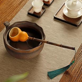 水瓢竹制酒提子打酒器酒吊酒勺 紫竹长柄葫芦水勺分茶勺泡茶勺中式