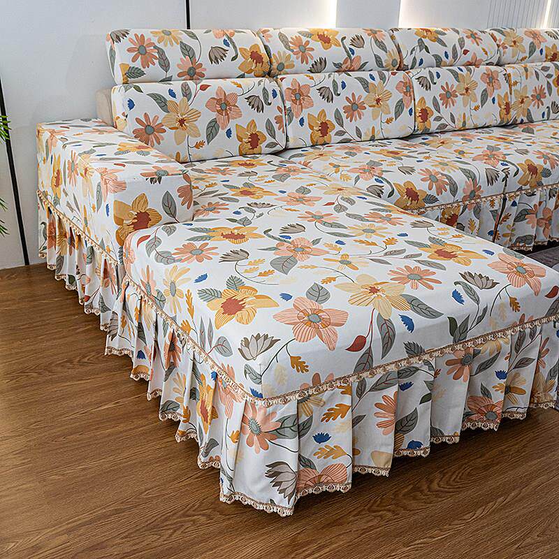 定制裙摆沙发套罩全包四季通用防猫抓靠垫套防滑沙发坐垫笠靠背套