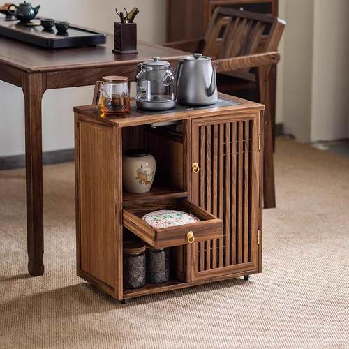 乌金木小茶柜茶桌椅组合新中式实木茶台办公室茶室泡茶桌禅意茶几